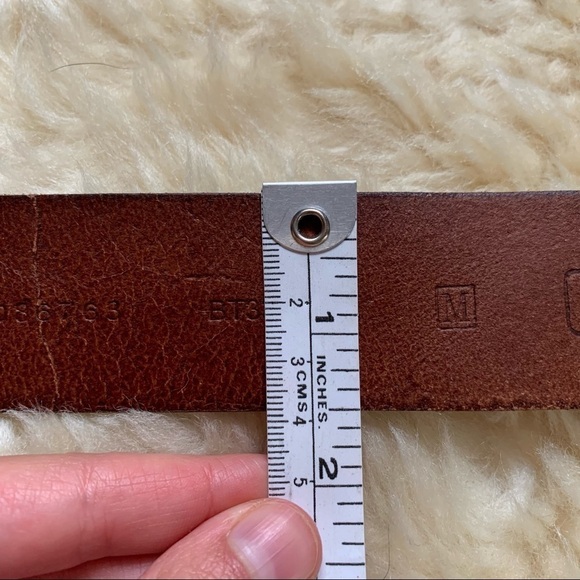 Fossil Classic Cognac Brown Dusty Rose Rhinestone Embellished Buckle Belt M main image 6